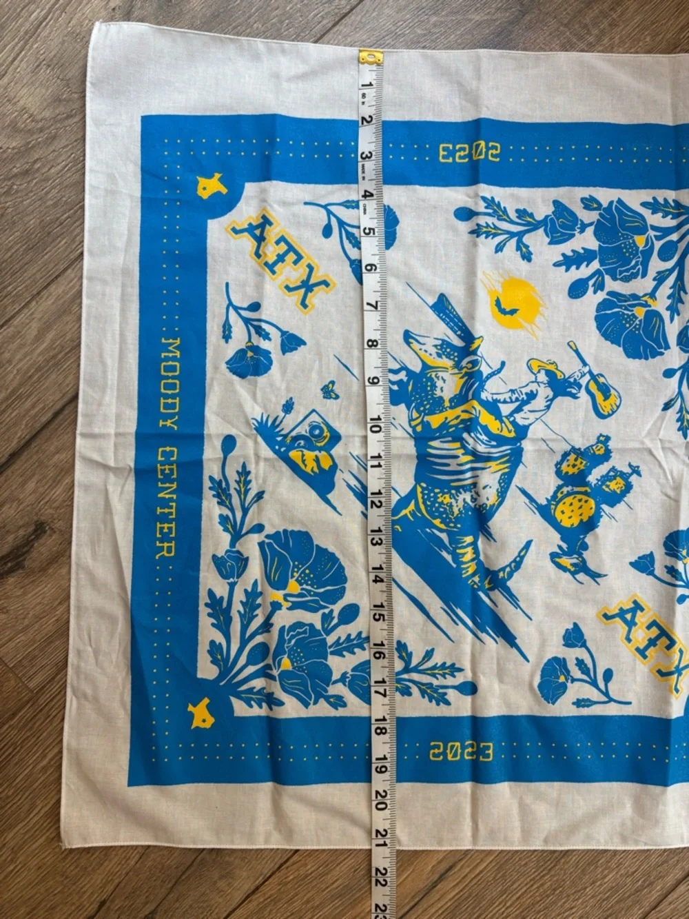 ATX Moody Center 2023 Austin Texas Screen Printed Cotton Bandana 21” Collectable